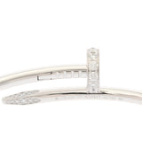 CARTIER カルティエ ジュストアンクル クラシックモデル ダイヤ #17 レディース K18ホワイトゴールド WG ブレスレット Aランク 中古 銀蔵