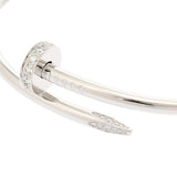 CARTIER カルティエ ジュストアンクル クラシックモデル ダイヤ #17 レディース K18ホワイトゴールド WG ブレスレット Aランク 中古 銀蔵