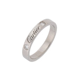 CARTIER カルティエ エングレーブドリング 2Pダイヤ #49 9号 レディース Pt950プラチナ リング・指輪 Aランク 中古 銀蔵