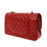CHANEL シャネル マトラッセ Wフラップ チェーンショルダー 25 レッド レディース ラムスキン ショルダーバッグ ABランク 中古 銀蔵