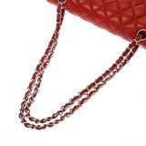 CHANEL シャネル マトラッセ Wフラップ チェーンショルダー 25 レッド レディース ラムスキン ショルダーバッグ ABランク 中古 銀蔵