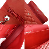 CHANEL シャネル マトラッセ Wフラップ チェーンショルダー 25 レッド レディース ラムスキン ショルダーバッグ ABランク 中古 銀蔵