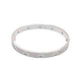 CARTIER カルティエ ラブブレスレット クラシックモデル パヴェダイヤ #16 レディース K18ホワイトゴールド WG ブレスレット Aランク 中古 銀蔵