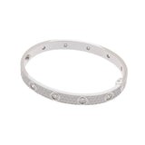 CARTIER カルティエ ラブブレスレット クラシックモデル パヴェダイヤ #16 レディース K18ホワイトゴールド WG ブレスレット Aランク 中古 銀蔵