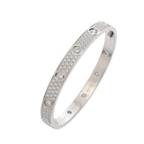 CARTIER カルティエ ラブブレスレット クラシックモデル パヴェダイヤ #16 レディース K18ホワイトゴールド WG ブレスレット Aランク 中古 銀蔵
