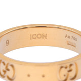 GUCCI グッチ GG柄 アイコン リング #9 8.5号 レディース K18イエローゴールド YG リング・指輪 Aランク 中古 銀蔵