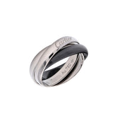 CARTIER カルティエ トリニティ リング #52 セラミッククラシックモデル 12号 レディース K18ホワイトゴールド WG セラミック リング・指輪 Aランク 中古 銀蔵