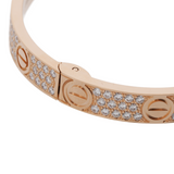 CARTIER カルティエ ラブブレスレット パヴェダイヤ #16 レディース K18ピンクゴールド PG ブレスレット Aランク 中古 銀蔵