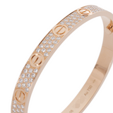 CARTIER カルティエ ラブブレスレット パヴェダイヤ #16 レディース K18ピンクゴールド PG ブレスレット Aランク 中古 銀蔵