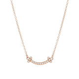 TIFFANY&Co. ティファニー Tスマイル ネックレス ミニ レディース K18ピンクゴールド PG ネックレス Aランク 中古 銀蔵
