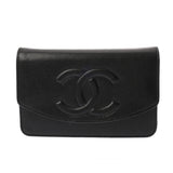 CHANEL シャネル チェーンウォレット ココマーク ブラック A67364 レディース ソフトキャビアスキン チェーンウォレット ABランク 中古 銀蔵