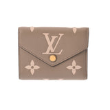 LOUIS VUITTON ルイヴィトン モノグラムアンプラント ポルトフォイユ ヴィクトリーヌ トゥルトレームクレーム M81861 レディース レザー 二つ折り財布 ABランク 中古 銀蔵