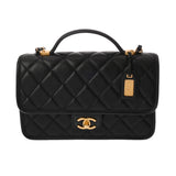 CHANEL シャネル スモール トップハンドルフラップ ブラック AS3653 レディース キャビアスキン ショルダーバッグ Aランク 中古 銀蔵