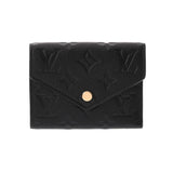 LOUIS VUITTON ルイヴィトン モノグラムアンプラント ポルトフォイユ ヴィクトリーヌ ノワール M64060 レディース レザー 三つ折り財布 未使用 銀蔵