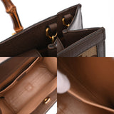 GUCCI グッチ ダイアナ スモール GGショルダー ブラウン 660195 レディース キャンバス バンブー ハンドバッグ Aランク 中古 銀蔵