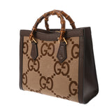 GUCCI グッチ ダイアナ スモール GGショルダー ブラウン 660195 レディース キャンバス バンブー ハンドバッグ Aランク 中古 銀蔵