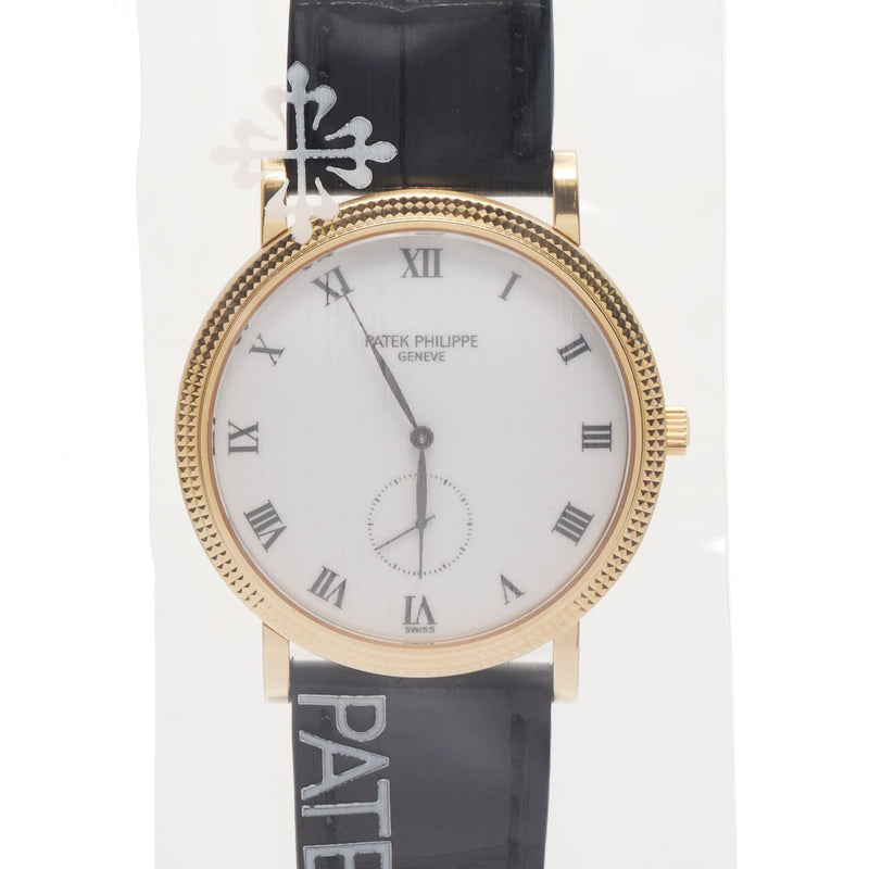 PATEK PHILIPPE パテックフィリップ カラトラバ スモールセコンド 3919J-001 ボーイズ YG/アリゲーター 腕時計 手巻き 白文字盤 Aランク 中古 銀蔵