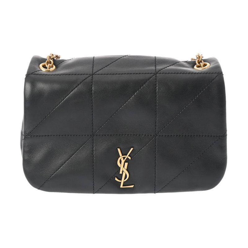 YVES SAINT LAURENT イヴサンローラン ジェイミー 4.3 ミニチェーンバッグ ブラック GP金具 レディース ラムスキン ショルダーバッグ Aランク 中古 銀蔵