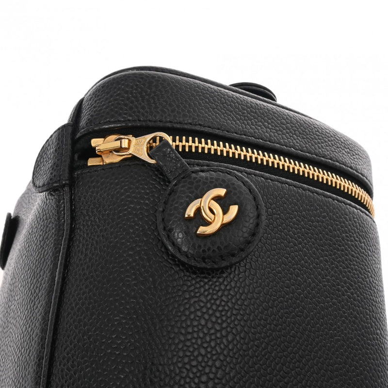 CHANEL シャネル 縦型 バニティ 黒 A01998 レディース キャビアスキン ハンドバッグ Bランク 中古 銀蔵