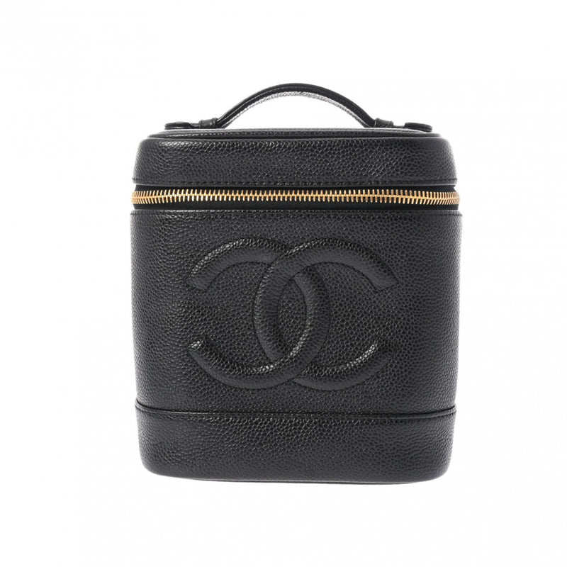 CHANEL シャネル 縦型 バニティ 黒 A01998 レディース キャビアスキン ハンドバッグ Bランク 中古 銀蔵