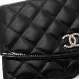 CHANEL シャネル ブリリアント チェーンウォレット 黒 レディース パテントレザー ショルダーバッグ ABランク 中古 銀蔵