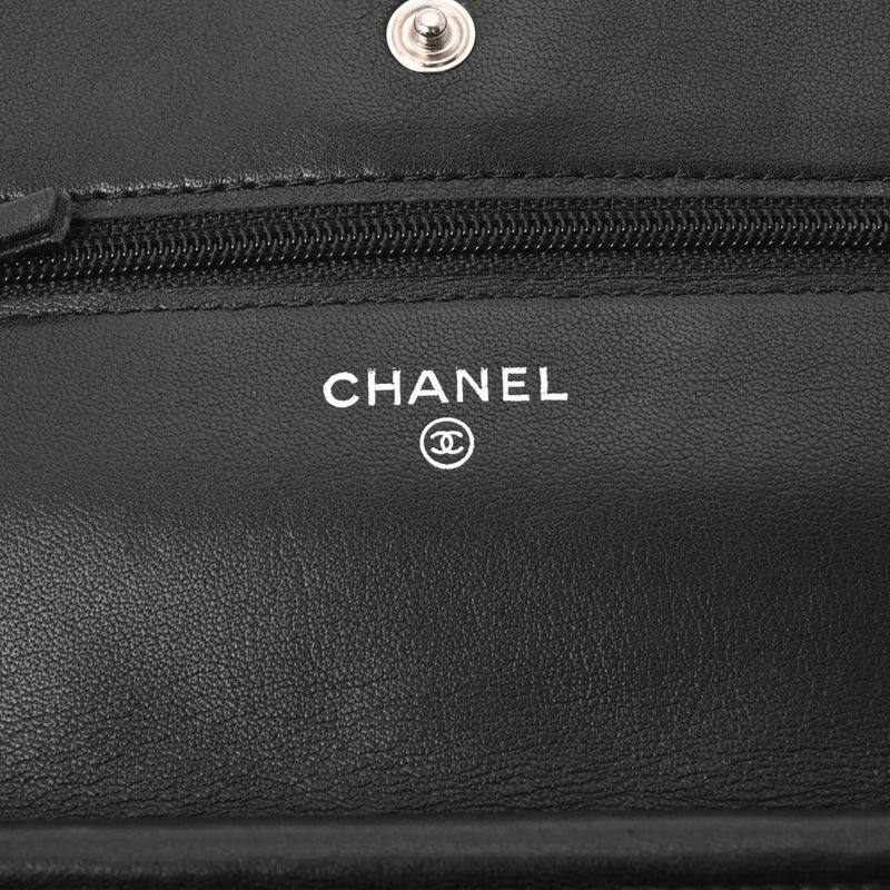 CHANEL シャネル ブリリアント チェーンウォレット 黒 レディース パテントレザー ショルダーバッグ ABランク 中古 銀蔵