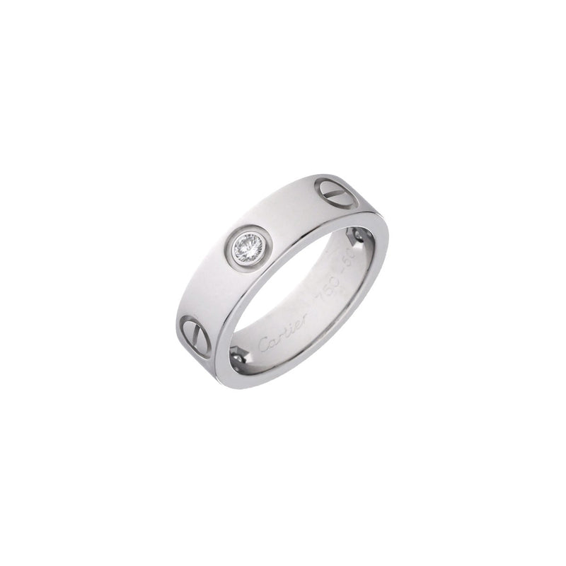 CARTIER カルティエ ラブリング ハーフダイヤ #50 10号 レディース K18ホワイトゴールド WG リング・指輪 Aランク 中古 銀蔵