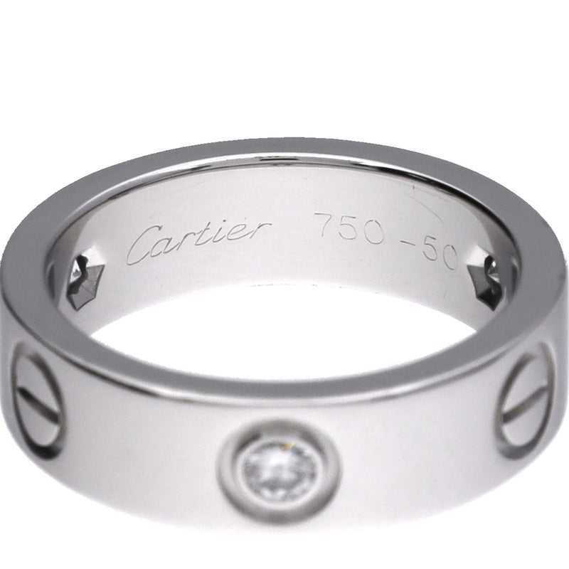 CARTIER カルティエ ラブリング ハーフダイヤ #50 10号 レディース K18ホワイトゴールド WG リング・指輪 Aランク 中古 銀蔵