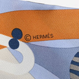 HERMES エルメス ツイリー Parade en Fanfare 水色系 - レディース シルク100％ スカーフ 未使用 銀蔵