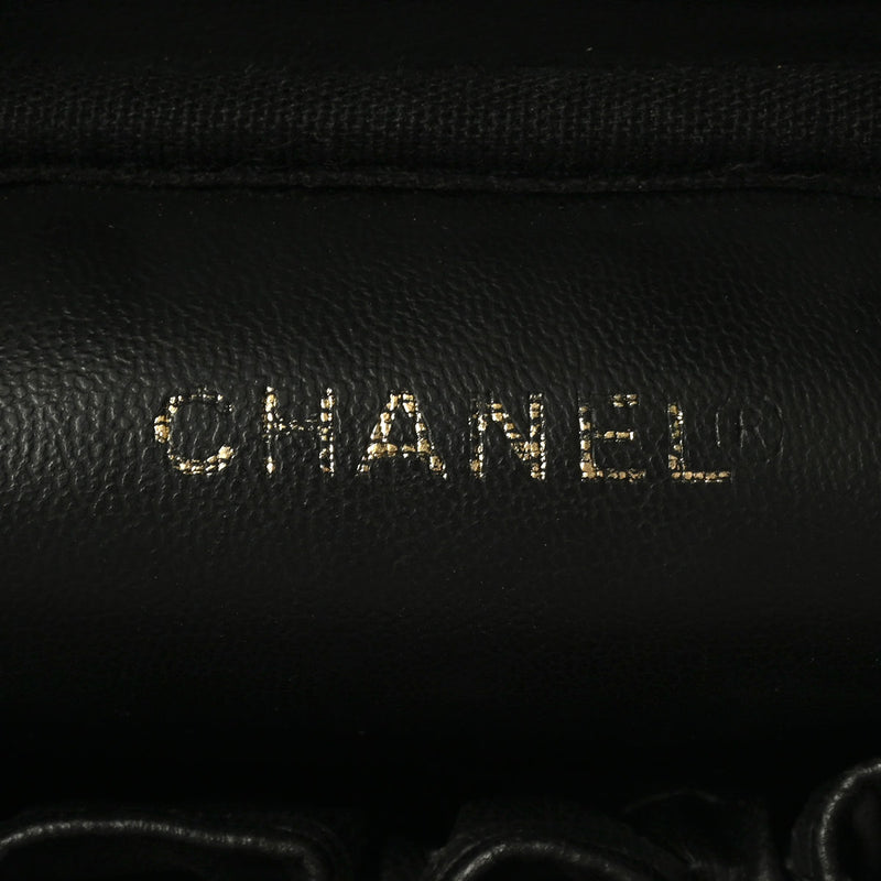 CHANEL シャネル 縦型バニティ ブラック ゴールド金具 - レディース キャビアスキン ハンドバッグ Bランク 中古 銀蔵