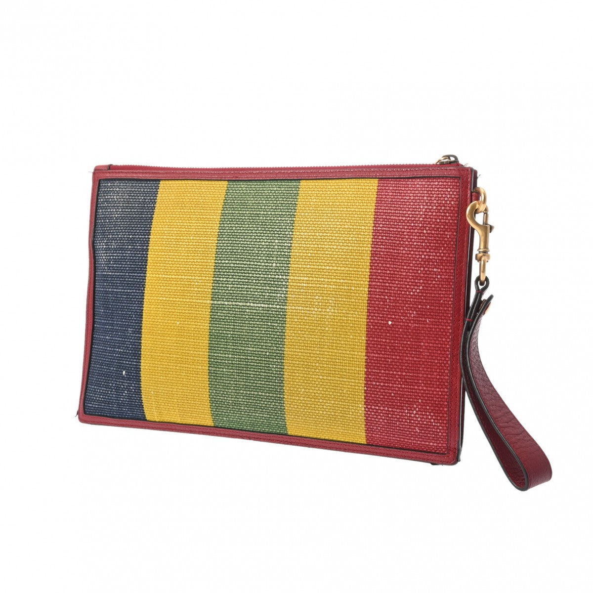 美品 GUCCI グッチ GGロゴ クラッチバッグ バイアデラ シルヴィ グッチバイアデラ クラッチバッグ ラスタカラー ゴールド金具 メンズ