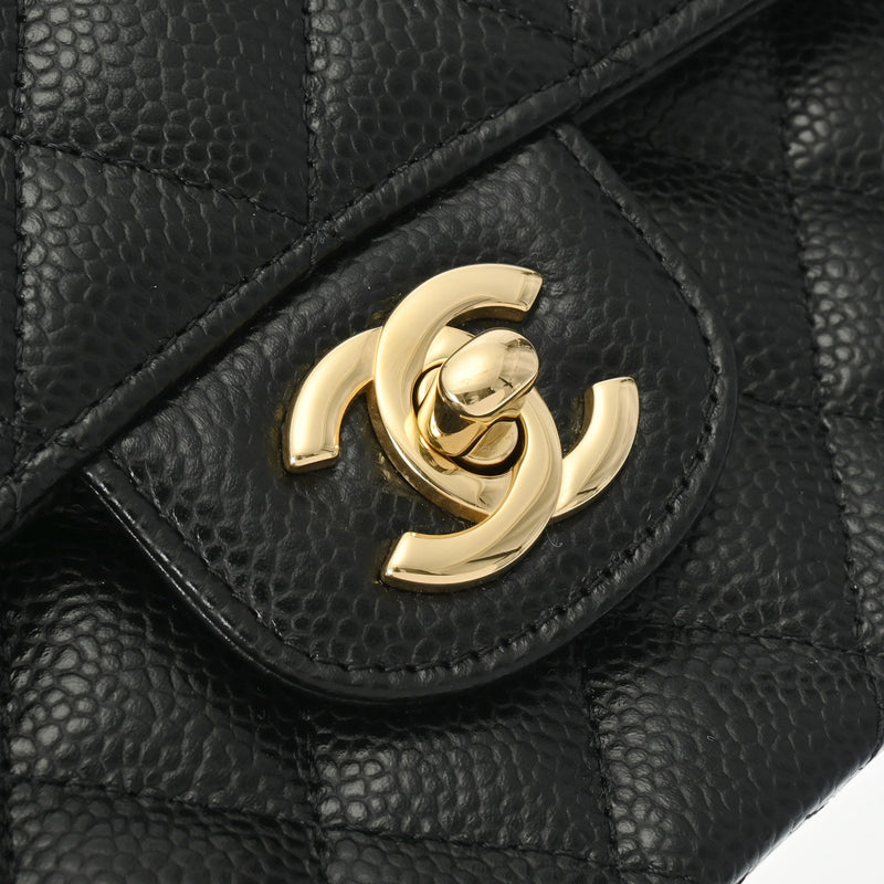 CHANEL シャネル マトラッセ チェーンショルダー Wフラップ 25cm ブラック レディース キャビアスキン ショルダーバッグ 新品 銀蔵