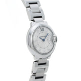 カルティエ バロンブルー 28mm 11Pダイヤ WE902073 シルバー/ダイヤモンド レディース 腕時計 クォーツ 中古 銀蔵