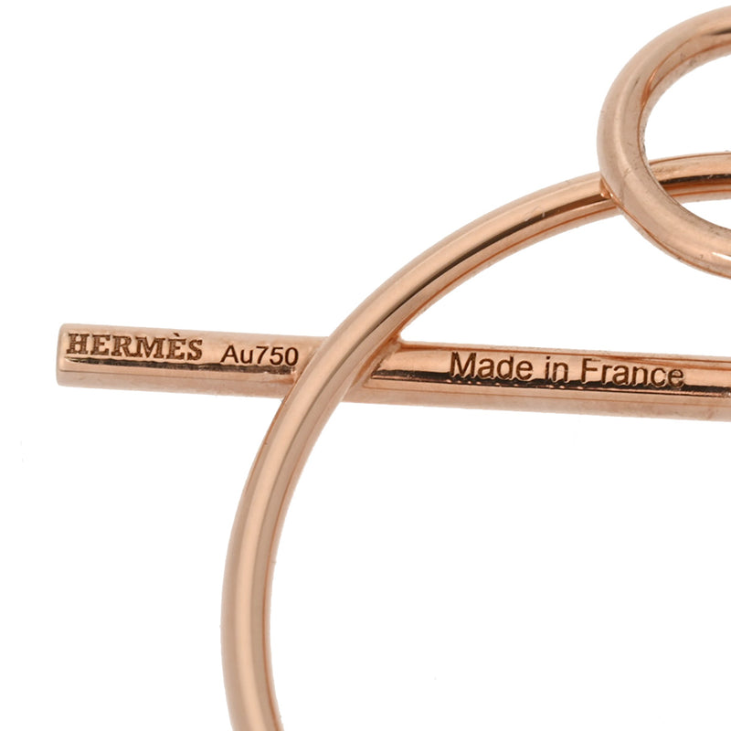 HERMES エルメス ループ レディース K18ピンクゴールド PG ピアス Aランク 中古 銀蔵