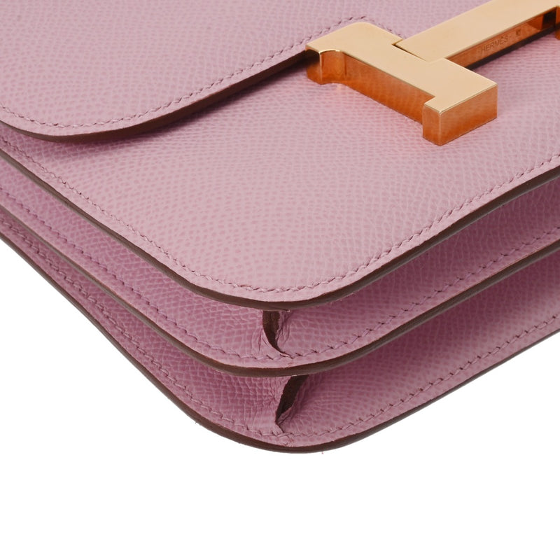 HERMES エルメス コンスタンス ミニ 18 ピンク U刻印(2022年頃) レディース ヴォーエプソン ショルダーバッグ Aランク 中古 銀蔵