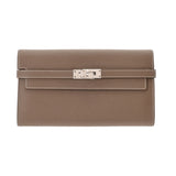 HERMES エルメス ケリーウォレット  エトゥープ C刻印(2018年頃) レディース ヴォーエプソン 長財布 ABランク 中古 銀蔵