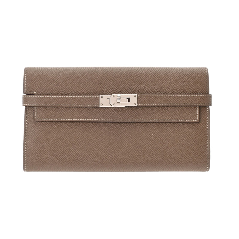 HERMES エルメス ケリーウォレット  エトゥープ C刻印(2018年頃) レディース ヴォーエプソン 長財布 ABランク 中古 銀蔵