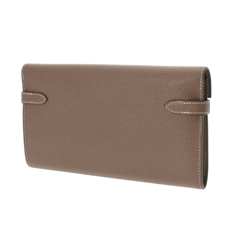 HERMES エルメス ケリーウォレット  エトゥープ C刻印(2018年頃) レディース ヴォーエプソン 長財布 ABランク 中古 銀蔵