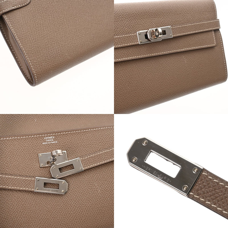 HERMES エルメス ケリーウォレット  エトゥープ C刻印(2018年頃) レディース ヴォーエプソン 長財布 ABランク 中古 銀蔵