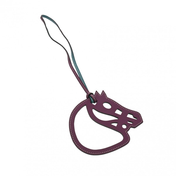 HERMES エルメス パドックシュバル パープル/ブルー系 ユニセックス スイフト キーホルダー Aランク 中古 銀蔵