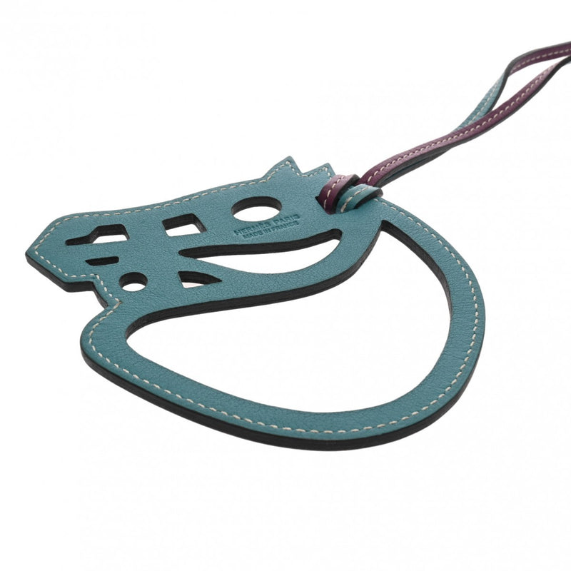 HERMES エルメス パドックシュバル パープル/ブルー系 ユニセックス スイフト キーホルダー Aランク 中古 銀蔵