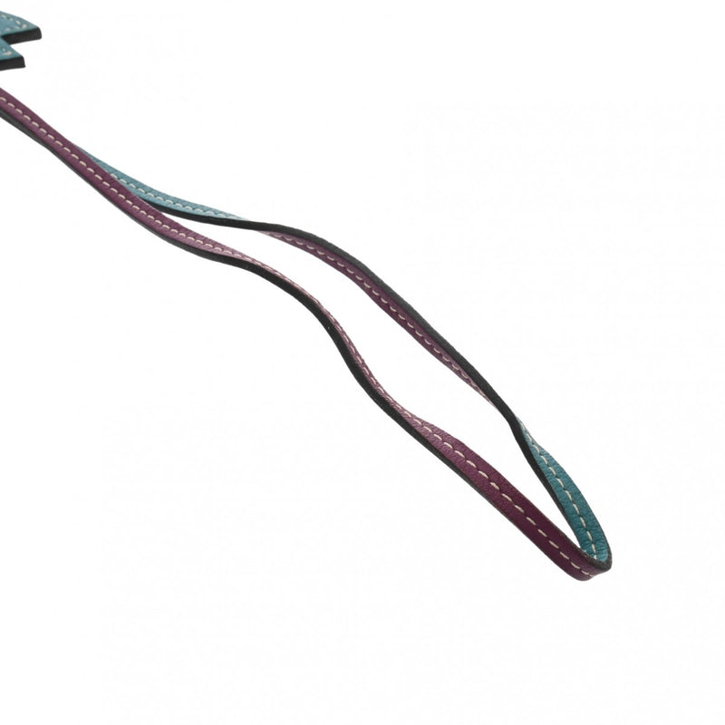 HERMES エルメス パドックシュバル パープル/ブルー系 ユニセックス スイフト キーホルダー Aランク 中古 銀蔵