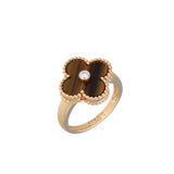 VAN CLEEF & ARPELS ヴァンクリーフ＆アーペル ヴィンテージ アルハンブラ タイガーアイ 9.5号 レディース K18イエローゴールド YG リング・指輪 Aランク 中古 銀蔵