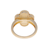 VAN CLEEF & ARPELS ヴァンクリーフ＆アーペル ヴィンテージ アルハンブラ タイガーアイ 9.5号 レディース K18イエローゴールド YG リング・指輪 Aランク 中古 銀蔵