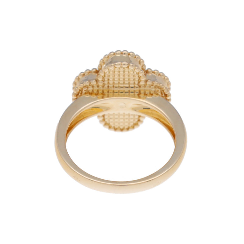 VAN CLEEF & ARPELS ヴァンクリーフ＆アーペル ヴィンテージ アルハンブラ タイガーアイ 9.5号 レディース K18イエローゴールド YG リング・指輪 Aランク 中古 銀蔵