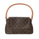 LOUIS VUITTON ルイヴィトン モノグラム ミニ ルーピング ブラウン M51147 レディース モノグラムキャンバス セミショルダーバッグ Bランク 中古 銀蔵