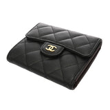 CHANEL シャネル クラシック スモールフラップウォレット ブラック AP0231 レディース キャビアスキン 三つ折り財布 未使用 銀蔵