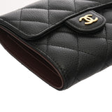 CHANEL シャネル クラシック スモールフラップウォレット ブラック AP0231 レディース キャビアスキン 三つ折り財布 未使用 銀蔵