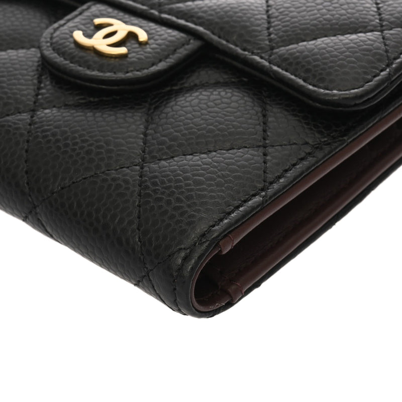 CHANEL シャネル クラシック スモールフラップウォレット ブラック AP0231 レディース キャビアスキン 三つ折り財布 未使用 銀蔵