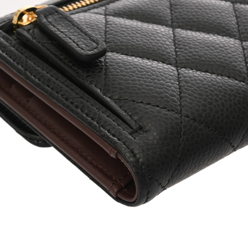 CHANEL シャネル クラシック スモールフラップウォレット ブラック AP0231 レディース キャビアスキン 三つ折り財布 未使用 銀蔵
